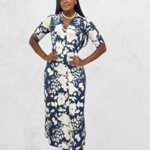 Chemise Longo- Floral Azul